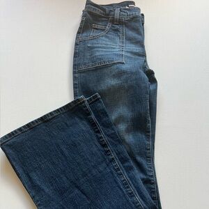 EUC Women's Bebe Wide Leg Flare Size 28x31 Blue Jeans (A)